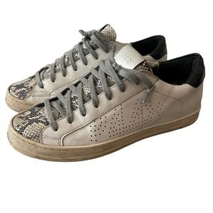 P448 Women's Snake Print and Gray Sneakers
